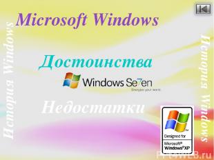 Microsoft Windows Достоинства Недостатки История Windows История Windows