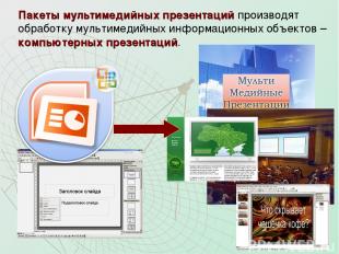 Пакеты мультимедийных презентаций производят обработку мультимедийных информацио