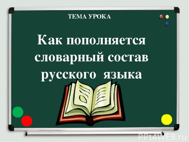Как пополняется словарный состав русского языка ТЕМА УРОКА