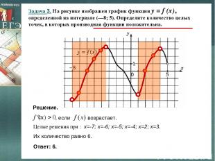 Задача 3. На рисунке изображен график функции y = f (x), определенной на интерва
