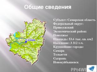 Общие сведения Субъект: Самарская область   Федеральный округ: Приволжский Эконо