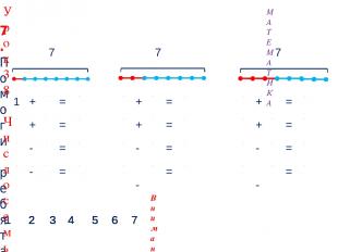 2 + 5 = 7 5 + 2 = 7 1 + 6 = 7 6 + 1 = 7 7 - 2 = 5 7 - 5 = 2 7 - 1 = 6 7 - 6 = 1