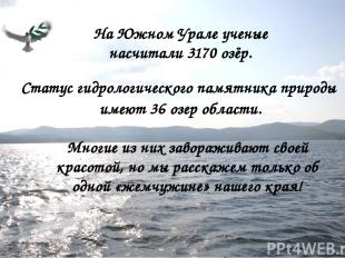 На Южном Урале ученые насчитали 3170 озёр. Статус гидрологического памятника при
