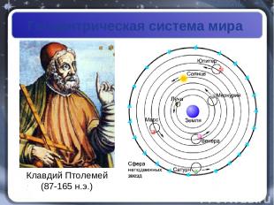 Геоцентрическая система мира Клавдий Птолемей (87-165 н.э.)