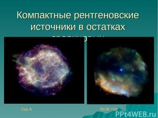 Компактные рентгеновские источники в остатках сверхновых Cas A RCW 103