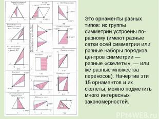 Это орнаменты разных типов: их группы симметрии устроены по-разному (имеют разны