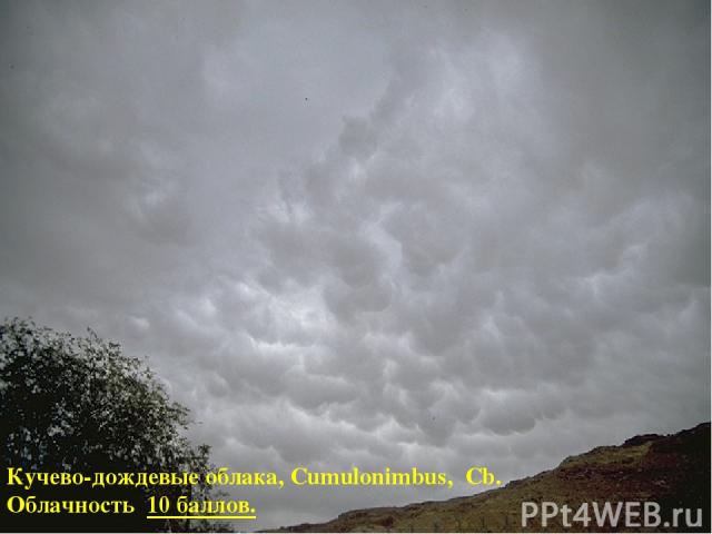 Кучево-дождевые облака, Cumulonimbus, Cb. Облачность 10 баллов.