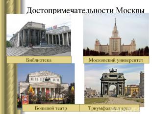 Достопримечательности Москвы Библиотека Большой театр Триумфальная арка Московск