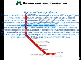 История возникновения. Первые проекты Казанского метрополитена появились ещё в 1