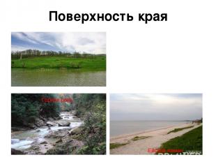 Поверхность края Горная река Ейский лиман Черное море