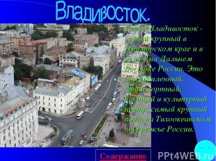        Город Владивосток - самый крупный в Приморском крае и в целом на Дальнем