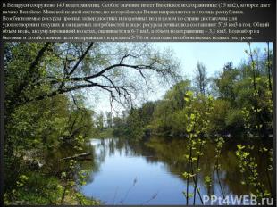 В Беларуси сооружено 145 водохранилищ. Особое значение имеет Вилейское водохрани