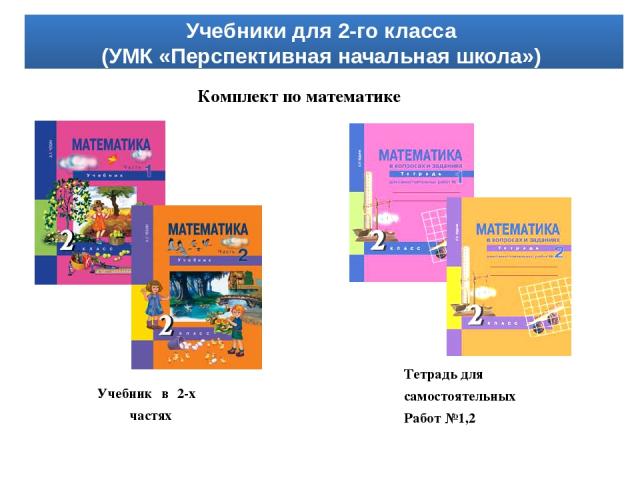 Комплект по математике Тетрадь для самостоятельных Работ №1,2 Учебник в 2-х частях Учебники для 2-го класса (УМК «Перспективная начальная школа»)