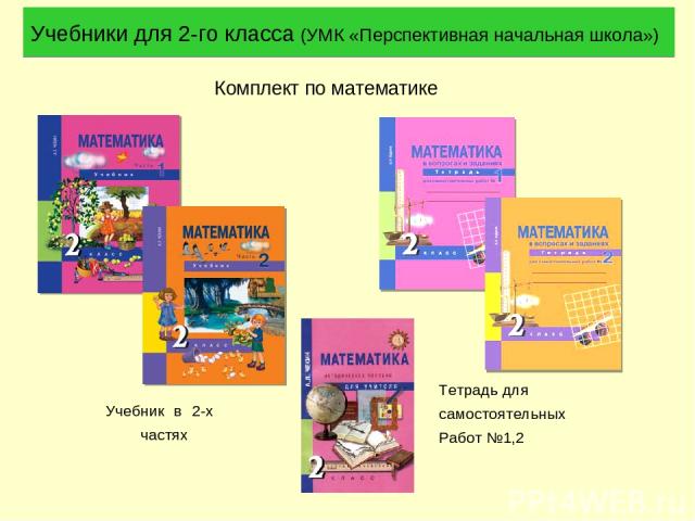 Учебники для 2-го класса (УМК «Перспективная начальная школа») Комплект по математике Тетрадь для самостоятельных Работ №1,2 Учебник в 2-х частях
