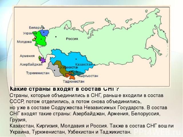 Каком году украина вошла в состав ссср. СНГ состав стран. Страны входящие в состав СНГ. Страны СНГ которые входили в состав СССР. Какие страны входят в СНГ.