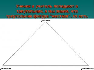 Ученик и учитель попадают в треугольник, а мы знаем, что треугольник фигура “жес