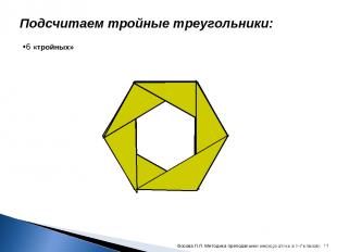 Подсчитаем тройные треугольники: 6 «тройных» * Босова Л.Л. Методика преподавания