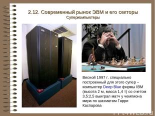 2.12. Современный рынок ЭВМ и его секторы Суперкомпьютеры Весной 1997 г. специал