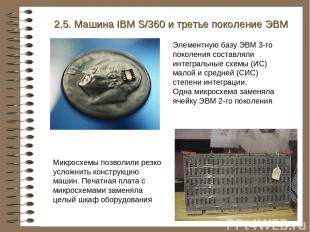 2.5. Машина IBM S/360 и третье поколение ЭВМ Элементную базу ЭВМ 3-го поколения