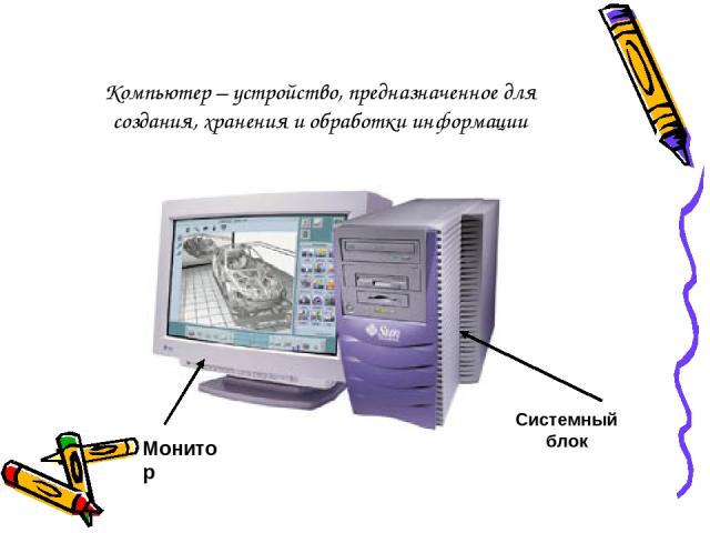 Компьютер – устройство, предназначенное для создания, хранения и обработки информации