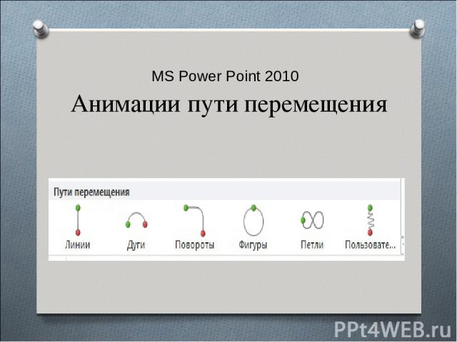 MS Power Point 2010 Анимации пути перемещения