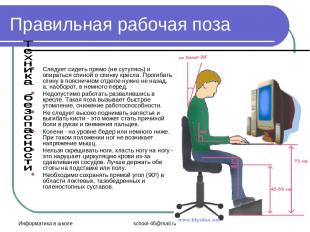 Информатика в школе school-46@mail.ru Правильная рабочая поза Следует сидеть пря
