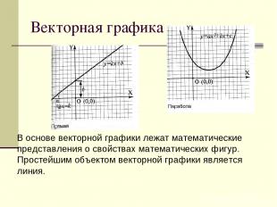Векторная графика В основе векторной графики лежат математические представления