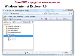 Сети ЭВМ и средства коммуникации Windows Internet Explorer 7.0