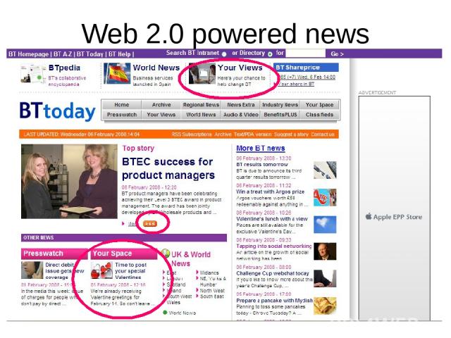 Web 2.0 powered news
