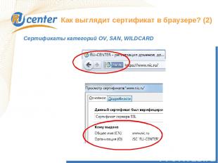 Как выглядит сертификат в браузере? (2) Сертификаты категорий OV, SAN, WILDCARD