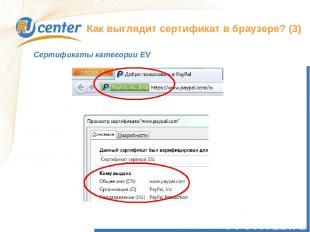 Как выглядит сертификат в браузере? (3) Сертификаты категории EV