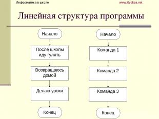 Линейная структура программы Информатика в школе www.klyaksa.net