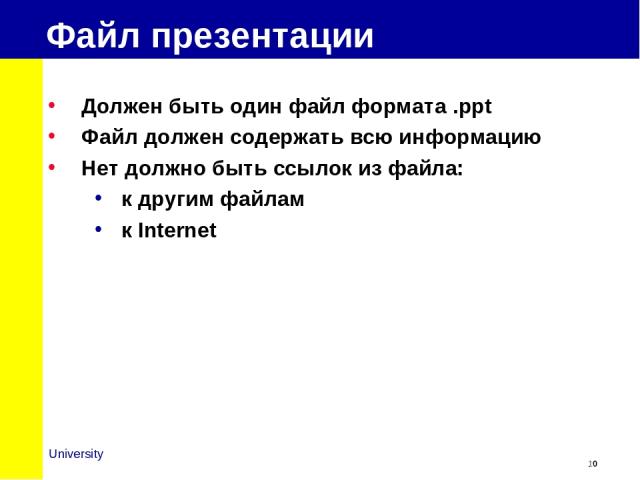 Какая информация может быть расположена на слайде презентации 7 класс