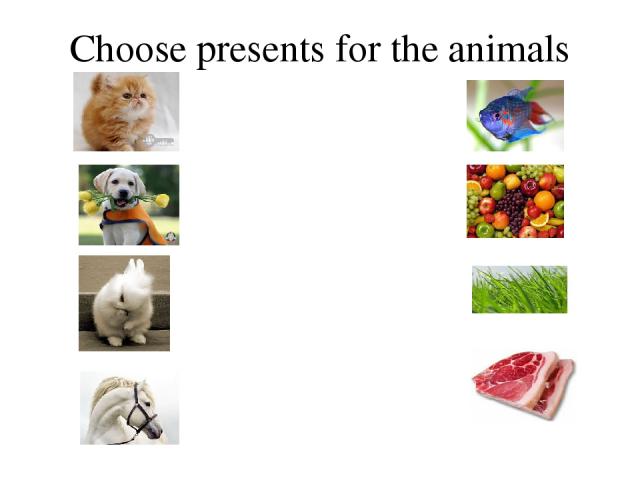 Choose presents for the animals