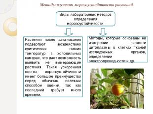 Методы изучения морозоустойчивости растений. Виды лабораторных методов определен