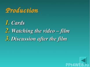 Production Cards Watching the video – film Discussion after the film