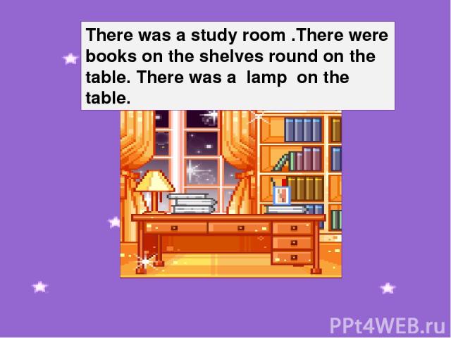 There was a study room .There were books on the shelves round on the table. There was a lamp on the table.