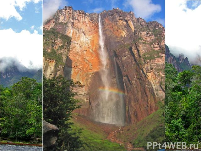 Самый высокий водопад в мире – Анхель ( водопад Ангелов ), общая высота 979 м, высота непрерывного падения 807 м, Венесуэла.