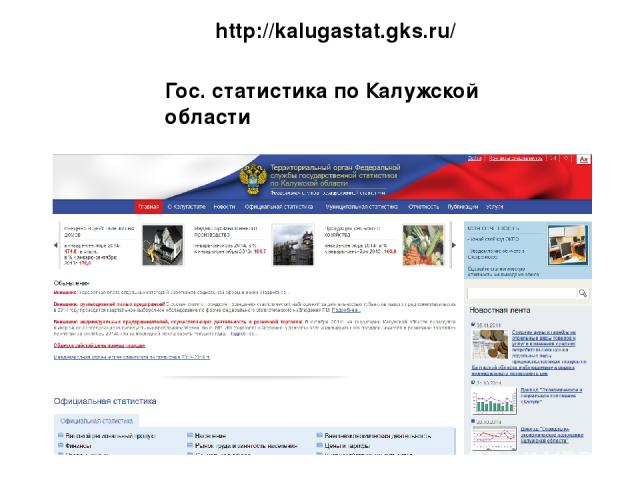 http://kalugastat.gks.ru/ Гос. статистика по Калужской области