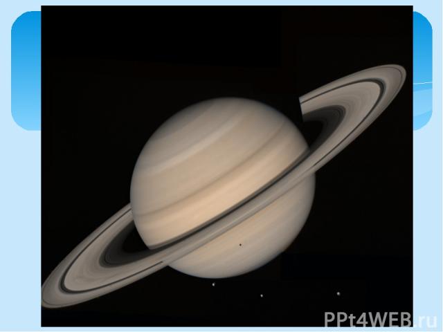 Сатурн Масса в 95р > m♀; радиус в 9,4 >♀. Вращение зонами. Сутки-10час.,14 мин, год- 29,46 лет♀; Температура пов-ти= -170 .