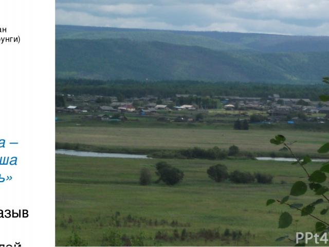 Село Чикан (вид с Бурунги) «Вода – ты наша жизнь» Высказывания жителей села