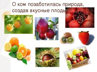 О ком позаботилась природа, создав вкусные плоды?