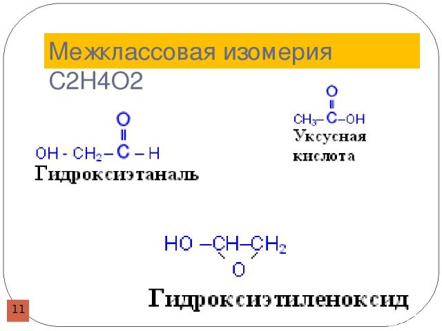 Межклассовая изомерия С2Н4О2