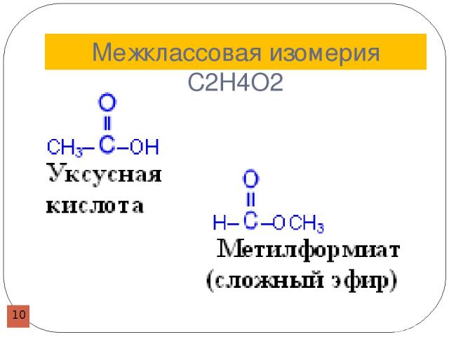 Межклассовая изомерия С2Н4О2