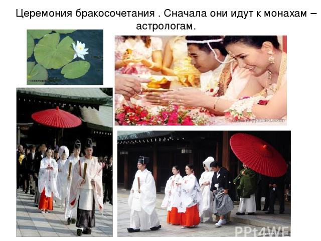 Церемония бракосочетания . Сначала они идут к монахам –астрологам.