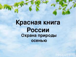 Красная книга России Охрана природы осенью