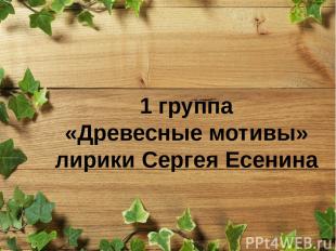 1 группа «Древесные мотивы» лирики Сергея Есенина