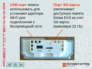 USB-порт можно использовать для установки адаптера Wi-Fi для подключения к беспр
