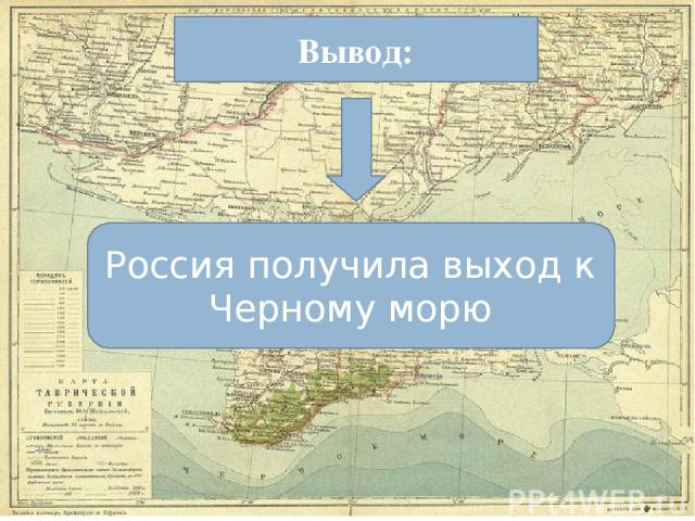 Вывод: Россия получила выход к Черному морю