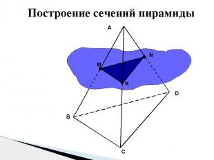 A B C D M N K α Построение сечений пирамиды